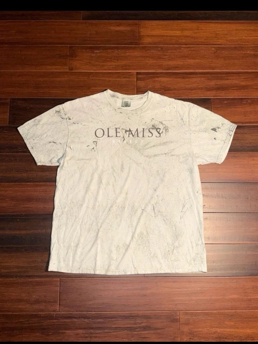 Gray Marble-Effect Short Sleeve Tee